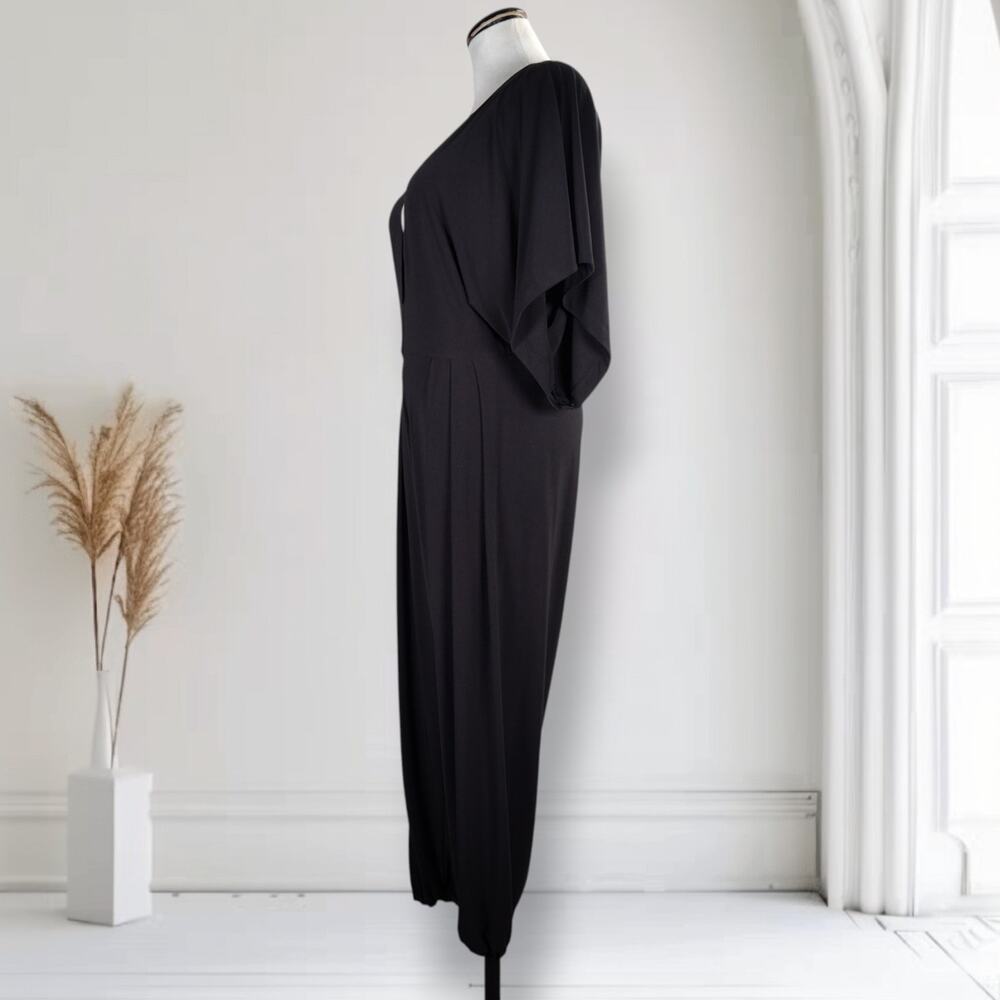 Norma Kamali Black Dolman Sleeve Jumpsuit Harem Tapered Minimalist M - Picture 9 of 12